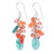 Carnelian and Quartz Beaded Dangle Earrings 'Bright Garden'