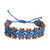 Ocean Blue Macrame Bracelet with Pinewood Beads 'Boats on Ocean'