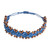 Ocean Blue Macrame Bracelet with Pinewood Beads 'Boats on Ocean'