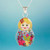 Natural Flower Pendant Necklace with Blonde Matryoshka 'Blonde Mexican Matryoshka'