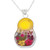 Natural Flower Pendant Necklace with Blonde Matryoshka 'Blonde Mexican Matryoshka'