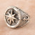 Men's Sterling Silver Signet Ring with Compass Rose 'Guiding Center'