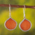 Sterling Silver and Orange Leaf Dangle Earrings from Peru 'Orange Hydrangea'