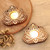 Wood Tealight Candle Holders with Lotus Motif Pair 'Kindled Lotus'