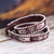 Unisex Wrap Bracelet with Leather and Wool 'Cusco Embrace'