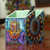 Multicolor Decoupage Hamsa Pine Wood Pencil Holder 'Multicolored Hamsa'