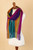 Multi-Color Striped Baby Alpaca Blend Hand-woven Scarf 'Mountain Rainbow'