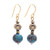 Jasper and Hematite Dangle Earrings with Gold Accented Hooks 'Golden Planet'