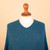 Teal 100 Alpaca Poncho Crafted in Peru 'Pacific Waves'