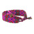 Peruvian Handwoven Wristband Bracelet in Fuchsia 'Protection Eyes'