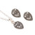 Earrings and Pendant Necklace Sterling Silver Jewelry Set 'Autumn Leaves'