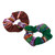 Set of 2 Brown and Green Andean Acrylic Scrunchies 'Andes Nature Fantasy'