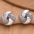 Knot Sterling Silver Button Earrings Crafted in Bali 'Flower Knots'