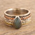 Labradorite Meditation Ring Crafted from Precious Metals 'Protection Gates'