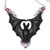 Horn Amethyst Garnet  Sterling Silver Bat Pendant Necklace 'Midnight Bat'