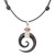 Spiral Horn Garnet and Sterling Silver Pendant Necklace 'Midnight Halloween'