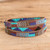 Geometric Glass Beaded Wrap Bracelet in Cool Palette 'Geometric Tradition'