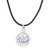 Waxed Nylon Cord Necklace with Sterling Silver Dove Pendant 'Peaceful Globe'