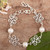 Sterling Silver Link Bracelet with Cream Cultured Pearls 'Peace Incantation'