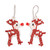 Handmade Glass Beaded Rudolph The Reindeer Dangle Earrings 'The Red-Nosed Reindeer'