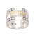 Band Ring with A Hammered Finish 18k Gold-Plated Accent 'Armadillo Glam'