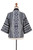 Hand-Woven Ikat Cotton Jacket with Buttons in Grey  Black 'Diamond in Black'