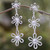 Sterling Silver Dangle Earrings with Floral Details 'Floral Rain'