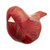 Handmade Cedar Wood and Natural Fiber Bird Figurine in Red 'Red Plumage'