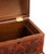 Wood and Leather Jewelry Box with Bronze Handles and Key 'Viceroyalty'