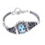 Traditional Pendant Bracelet with Faceted 6-Carat Blue Topaz 'Penglipuran's Treasure'