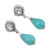 1-Carat Blue Topaz and Agate Dangle Earrings from India 'Royal Loyalty'