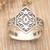 Men's Sterling Silver Cocktail Ring with Traditional Details 'Borneo King'