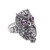 Amethyst and Sterling Silver Owl Cocktail Ring from Bali 'Purple Baby Owl'