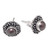 Sterling Silver Floral Stud Earrings with Cultured Pearls 'Summer Bloom'