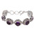 Sterling Silver Link Bracelet with 22-Carat Amethyst Gems 'Bali Spirituality'