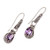 Amethyst  Silver Dangle Earrings with Intricate Engravings 'Exquisite Purple'