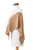 Handcrafted Ivory  Tan Cotton Poncho with Fold-Over Collar 'Antigua Sunrise'