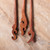 Set of 3 Hand-Carved Natural Brown Mango Wood Hairpins 'Palatial Grace'