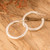 Guatemalan Polished Sterling Silver Half-Hoop Earrings 'Lustrous Moon'