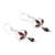Polished Sterling Silver Dangle Earrings with Garnet Stones 'Enthralling Red'