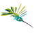 Hand-Painted Green Copal Wood Alebrije Bird Ornament 'Jungle Plumage'