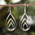 Drop-Shaped Polished Sterling Silver Dangle Earrings 'Magical Core'