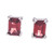 High-Polished Baguette-Shaped Garnet Stud Earrings 'Crimson Baroness'
