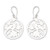 Nature-Themed Round Sterling Silver Dangle Earrings 'Morning Chorus'