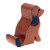 Hand-Carved Brown and Black Dog Raintree Wood Phone Holder 'Canine Assistant'