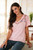 Embroidered Pink Cotton T-Shirt from India 'Spring Glee in Petal Pink'