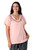 Embroidered Pink Cotton T-Shirt from India 'Spring Glee in Petal Pink'
