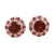 Rhodium-Plated Ruby and Garnet Stud Earrings 'True Harmony'