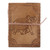 Embossed Cotton and Leather Elephant-Motif Journal 'Stomping Grounds'