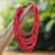 Hand Made Beaded Wood Multi-Strand Necklace 'Glorious You in Red'